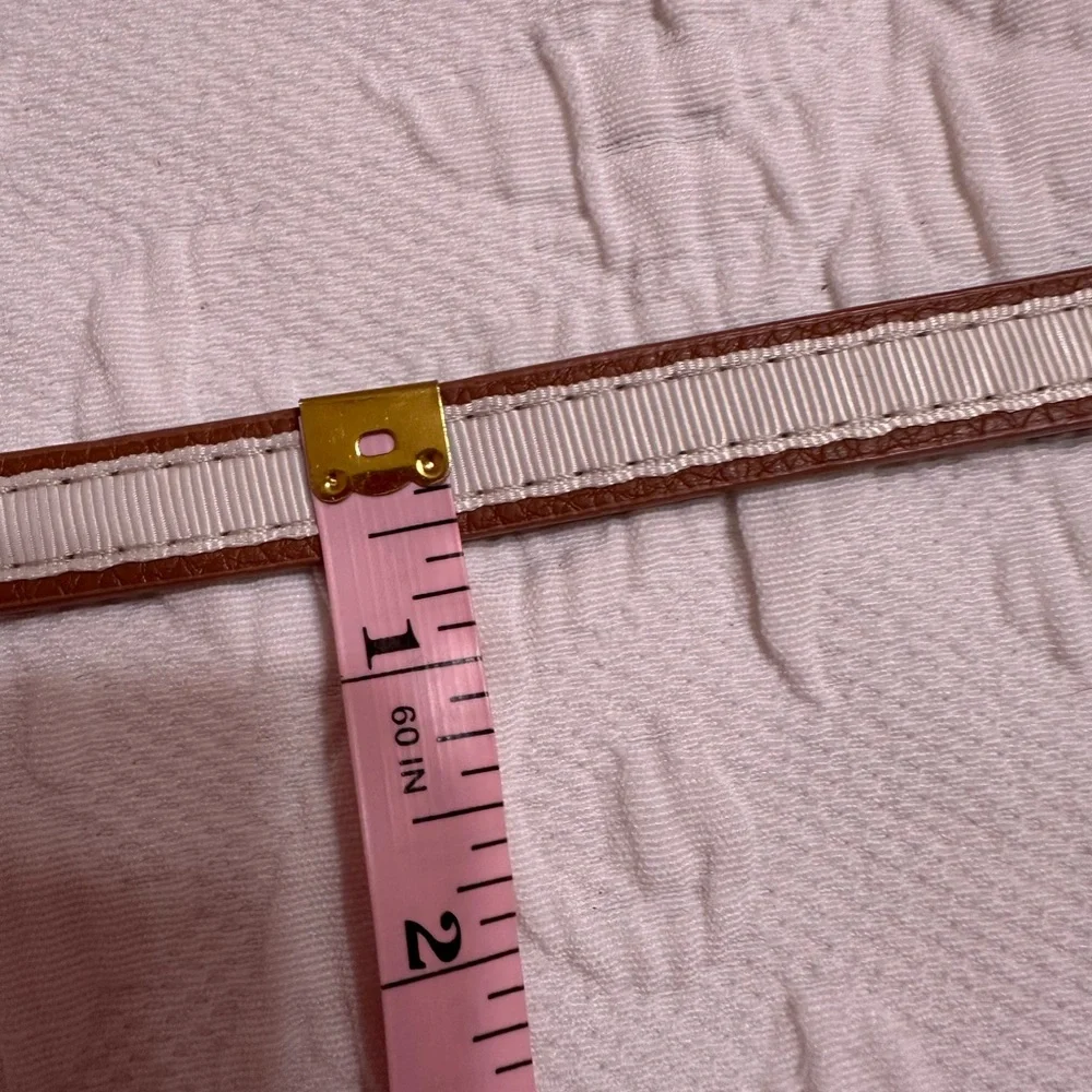 Brown and White Belt with Silver Buckle